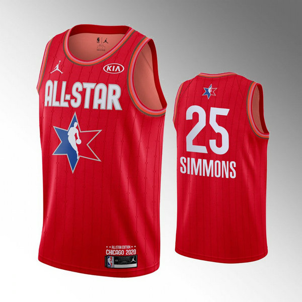 Maillot nba All Star 2020 Homme Ben Simmons 25 Rouge